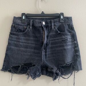 American Eagle Black Highest Rise 90's Boyfriend Denim Jean Shorts Size 2